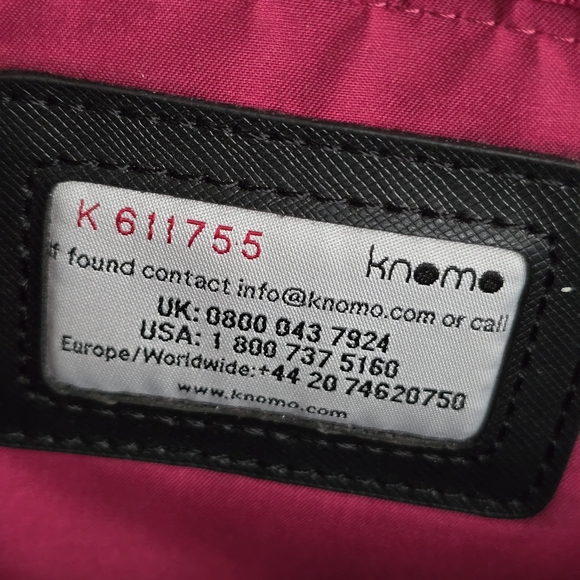 Knomo London Black Quited Small Laptop/Tablet Bag with Adjustable Strap - Picture 7 of 7